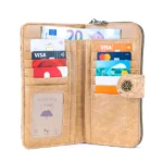 Цветен дамски портфейл от корк с шевове - Image 4